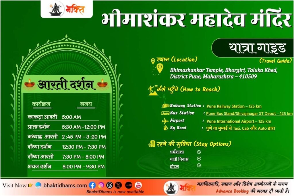 Bhimashankar Jyotirlinga Mandir Aarti darshan & Yatra Guide info