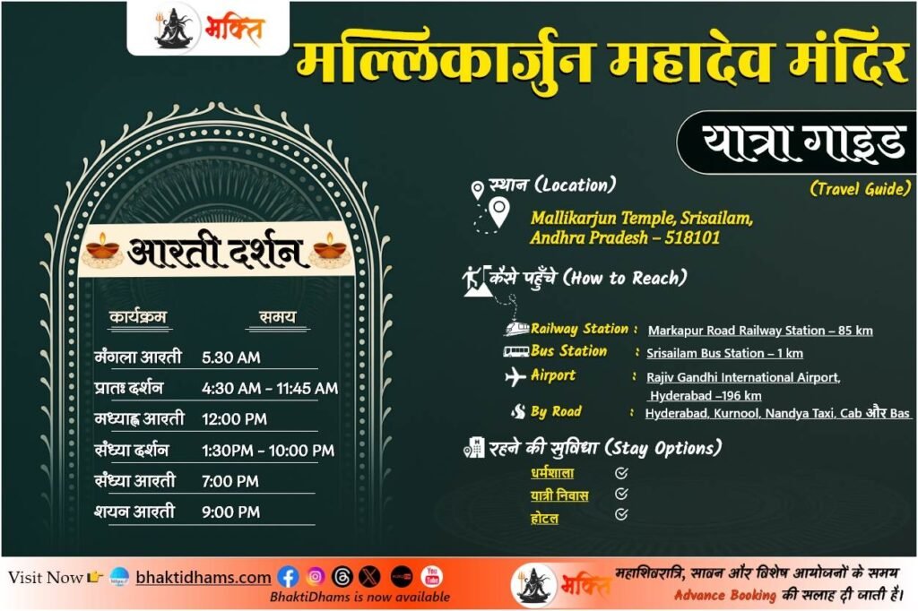 Mallikarjuna jyotirlinga mandir darshan and yatra guide info