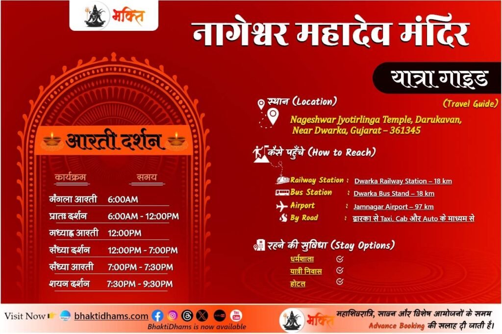 Nageshwar Jyotirlinga Mandir Aarti darshan & Yatra Guide info