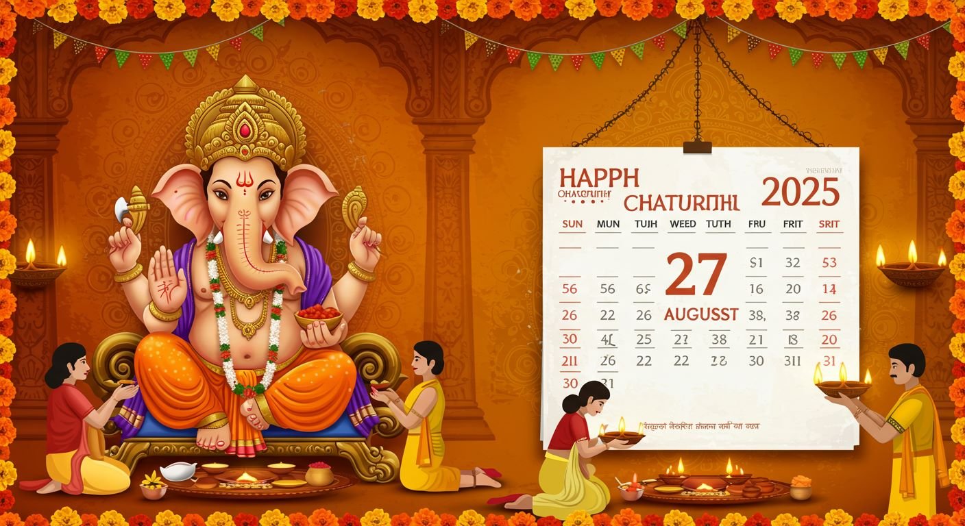 Ganesh Chaturthi 2025 celebration with eco-friendly Ganesha idol