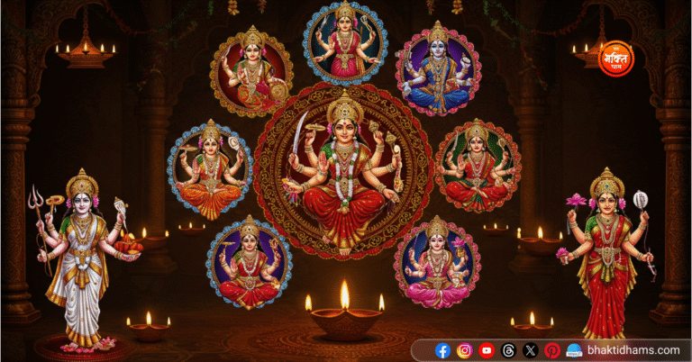 Shardiya Navratri 2025 Feature Image - Nine colours of Navratri in a modern mandala with diya