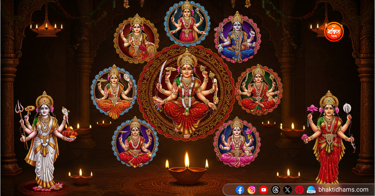 Shardiya Navratri 2025 Feature Image - Nine colours of Navratri in a modern mandala with diya
